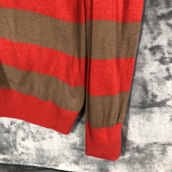 Forever Sweater Women’s Red Brown Striped Size Small Petite - Picture 5 of 15